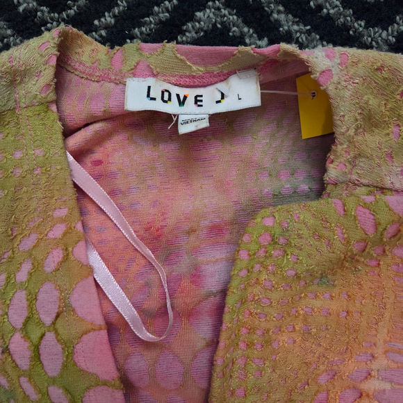 Love J Multicolor Long Knit Duster Cardigan Large - Picture 4 of 5